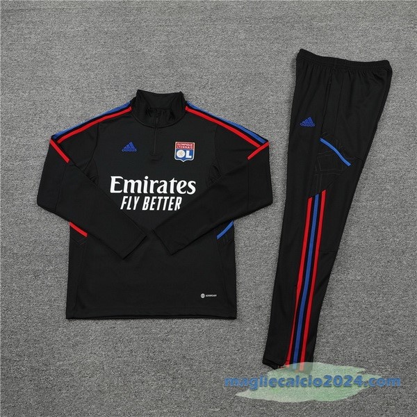 Set Completo Sudadera Formazione Bambino Lyon 2022 2023 Nero Poco Prezzo