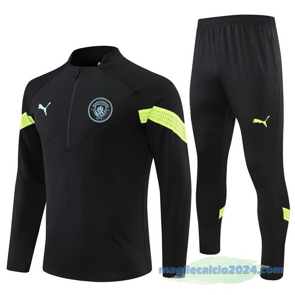 Set Completo Sudadera Formazione Bambino Manchester City 2022 2023 Nero I Verde Poco Prezzo