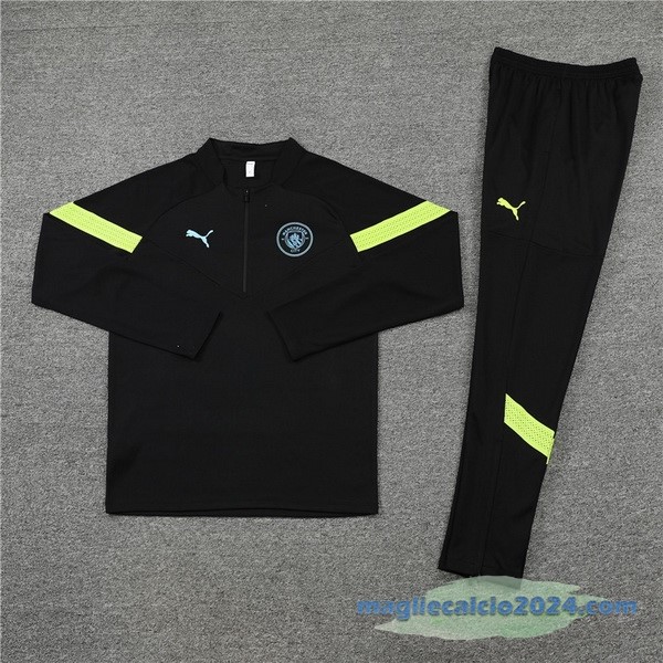 Set Completo Sudadera Formazione Bambino Manchester City 2022 2023 Nero I Verde Poco Prezzo