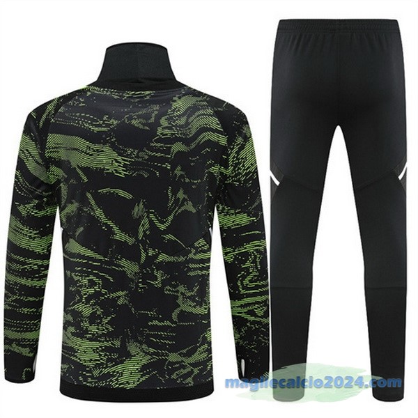 Set Completo Sudadera Formazione Bambino Manchester United 2022 2023 Verde Nero Poco Prezzo