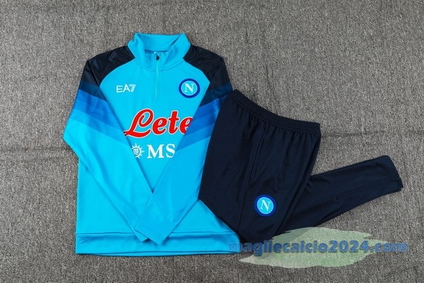 Set Completo Sudadera Formazione Bambino Napoli 23 24 Azul Poco Prezzo