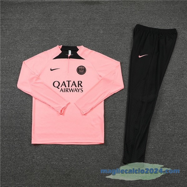 Set Completo Sudadera Formazione Bambino Paris Saint Germain 2022 2023 Rosa I Nero Poco Prezzo