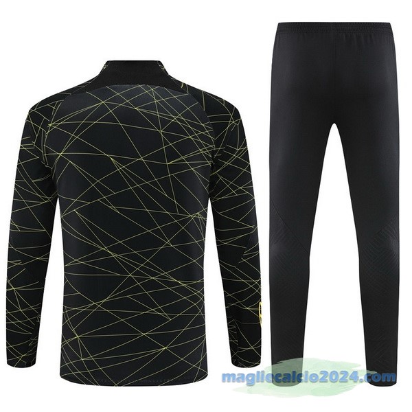 Set Completo Sudadera Formazione Bambino Paris Saint Germain 2023 2024 Nero II Giallo Poco Prezzo