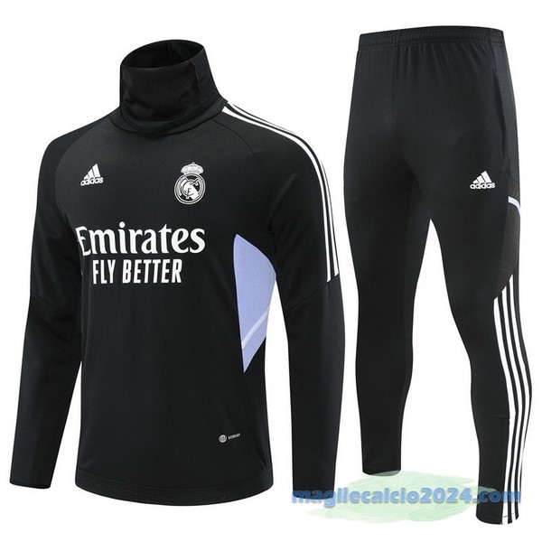 Set Completo Sudadera Formazione Bambino Real Madrid 2022 2023 Nero Purpureo Poco Prezzo