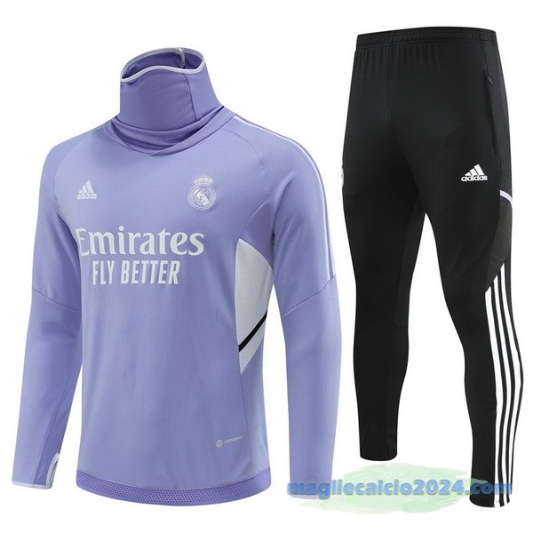 Set Completo Sudadera Formazione Bambino Real Madrid 2022 2023 Purpureo I Nero Poco Prezzo