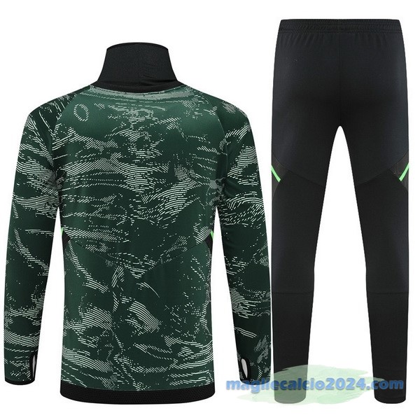 Set Completo Sudadera Formazione Bambino Real Madrid 2022 2023 Verde Nero Poco Prezzo