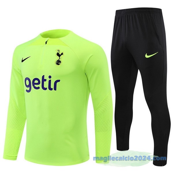 Set Completo Sudadera Formazione Bambino Tottenham Hotspur 2022 2023 Verde I Nero Poco Prezzo