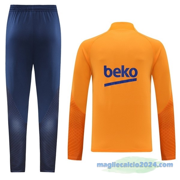 Set Completo Sudadera Formazione Barcelona 2022 2023 Azul Giallo Poco Prezzo