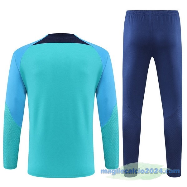 Set Completo Sudadera Formazione Barcelona 2022 2023 Azul II Verde Poco Prezzo