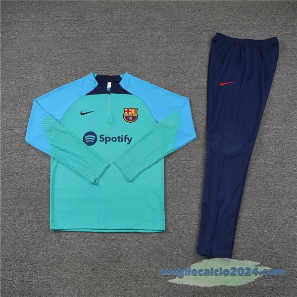 Set Completo Sudadera Formazione Barcelona 2022 2023 Azul II Verde Poco Prezzo