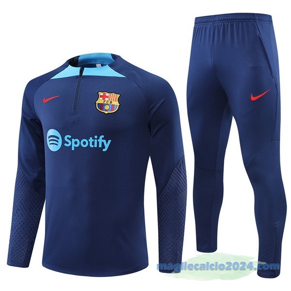 Set Completo Sudadera Formazione Barcelona 2022 2023 Azul Navy Poco Prezzo