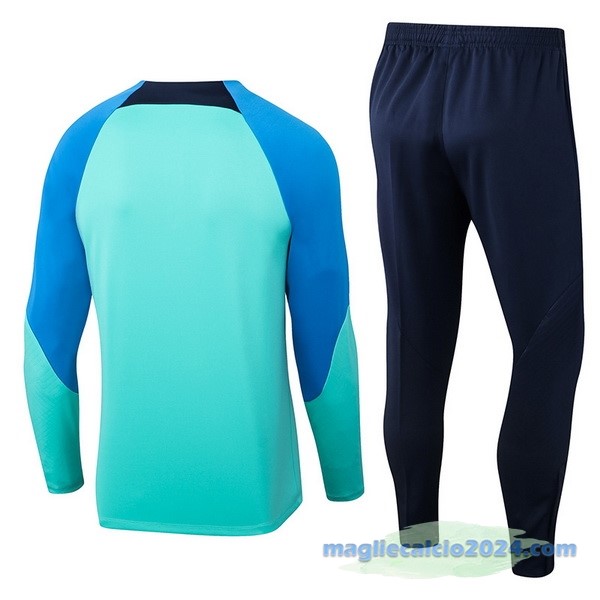 Set Completo Sudadera Formazione Barcelona 2022 2023 Azul Verde Poco Prezzo