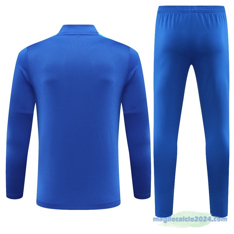 Set Completo Sudadera Formazione Barcelona 2023 2024 Azul Verde Poco Prezzo