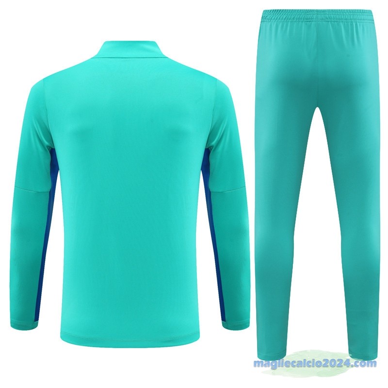 Set Completo Sudadera Formazione Barcelona 2023 2024 Verde Azul Poco Prezzo