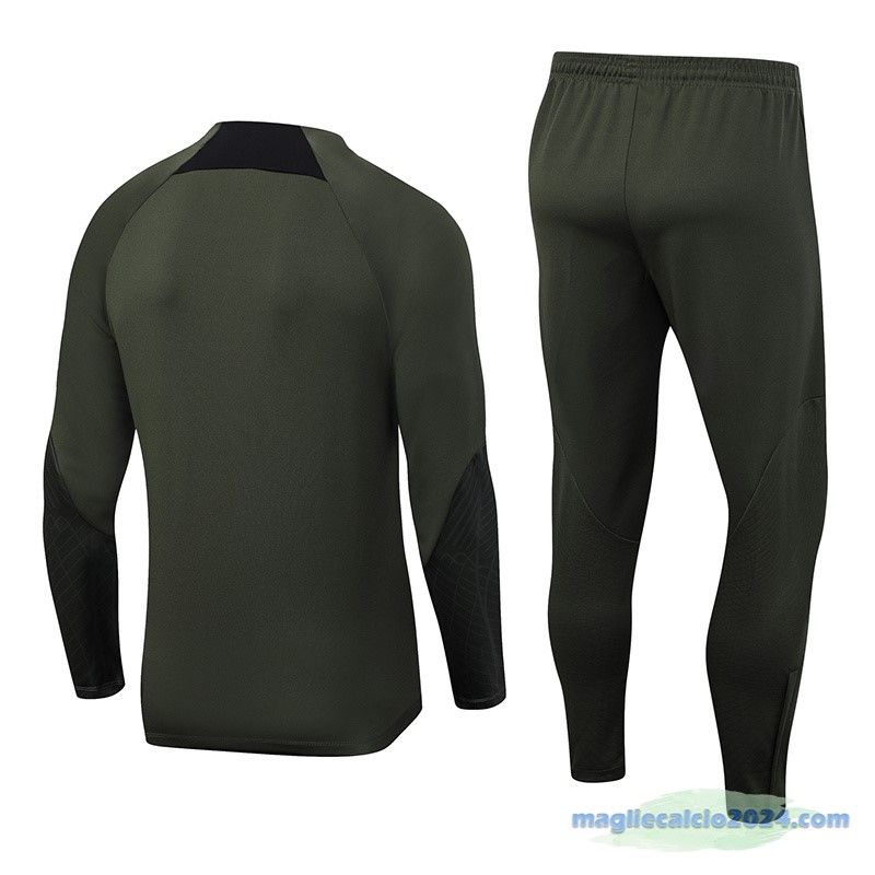 Set Completo Sudadera Formazione Barcelona 2023 2024 Verde Navy Poco Prezzo