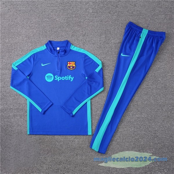 Set Completo Sudadera Formazione Barcelona Bambino 2023 2024 Azul Verde Poco Prezzo