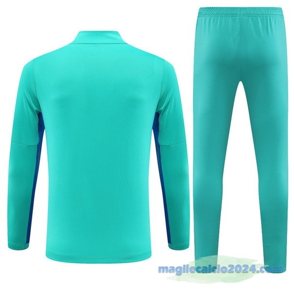 Set Completo Sudadera Formazione Barcelona Bambino 2023 2024 Verde Azul Poco Prezzo