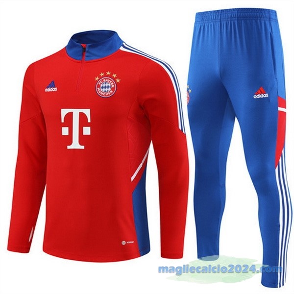 Set Completo Sudadera Formazione Bayern Múnich 2023 2024 Rosso Azul Poco Prezzo