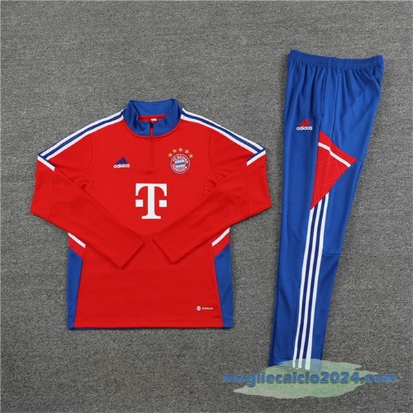 Set Completo Sudadera Formazione Bayern Múnich 2023 2024 Rosso Azul Poco Prezzo