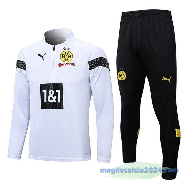 Set Completo Sudadera Formazione Borussia Dortmund 2022 2023 Bianco Nero Poco Prezzo