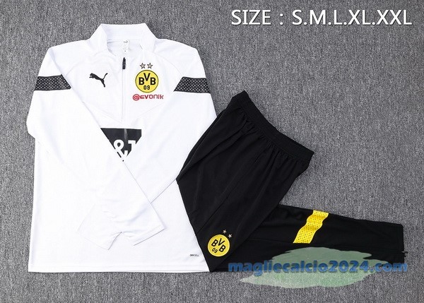 Set Completo Sudadera Formazione Borussia Dortmund 2022 2023 Bianco Nero Poco Prezzo