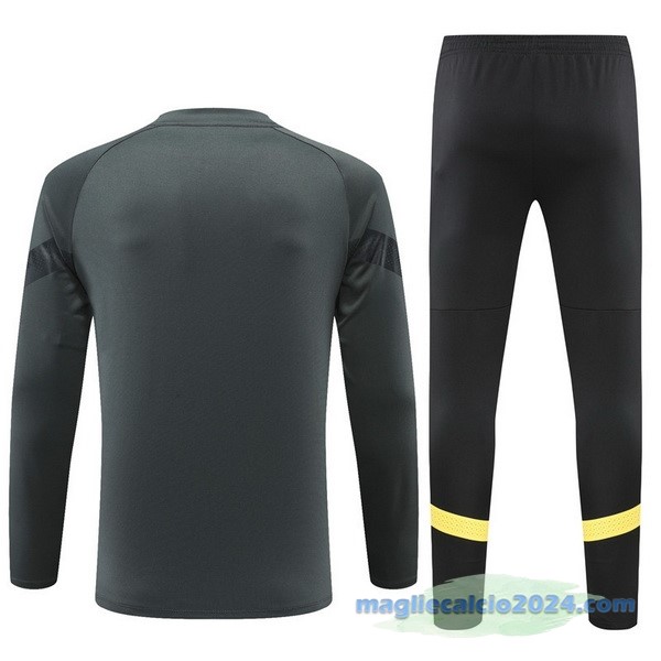 Set Completo Sudadera Formazione Borussia Dortmund 2022 2023 Grigio I Nero Poco Prezzo