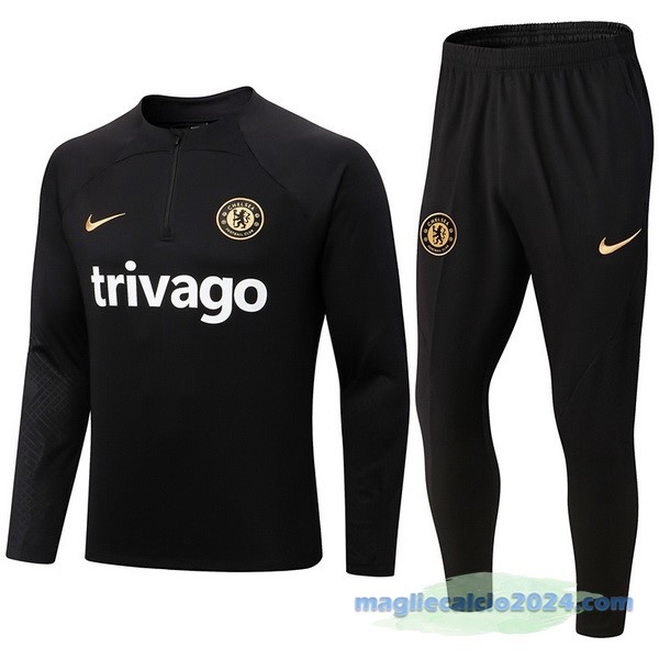 Set Completo Sudadera Formazione Chelsea 2022 2023 Nero Poco Prezzo
