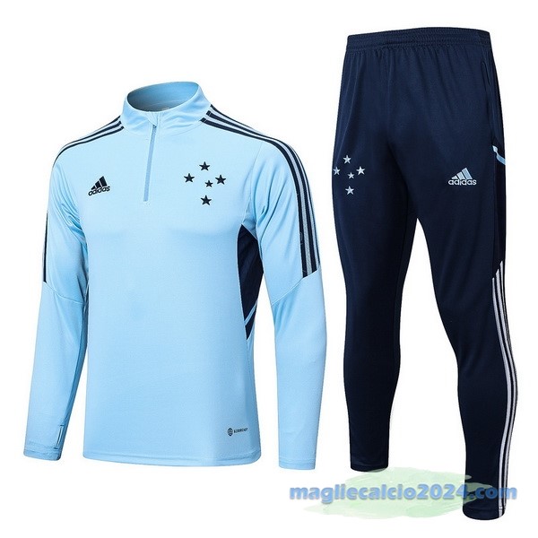 Set Completo Sudadera Formazione Cruzeiro 2022 2023 Azul Luce Poco Prezzo