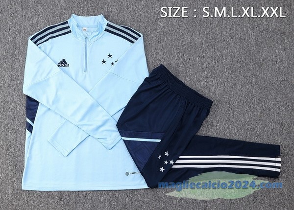 Set Completo Sudadera Formazione Cruzeiro 2022 2023 Azul Luce Poco Prezzo