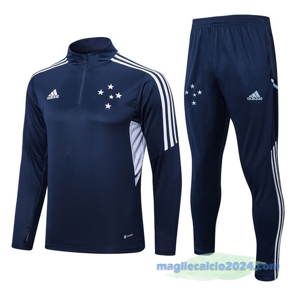 Set Completo Sudadera Formazione Cruzeiro 2022 2023 Azul Navy Poco Prezzo