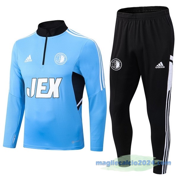 Set Completo Sudadera Formazione Feyenoord Rotterdam 2022 2023 Azul Nero Poco Prezzo