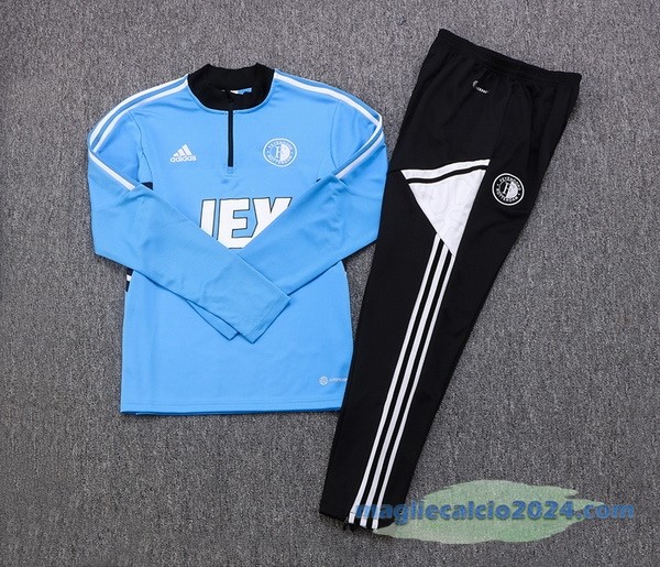 Set Completo Sudadera Formazione Feyenoord Rotterdam 2022 2023 Azul Nero Poco Prezzo