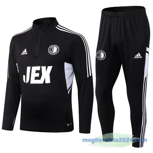 Set Completo Sudadera Formazione Feyenoord Rotterdam 2022 2023 Nero Poco Prezzo