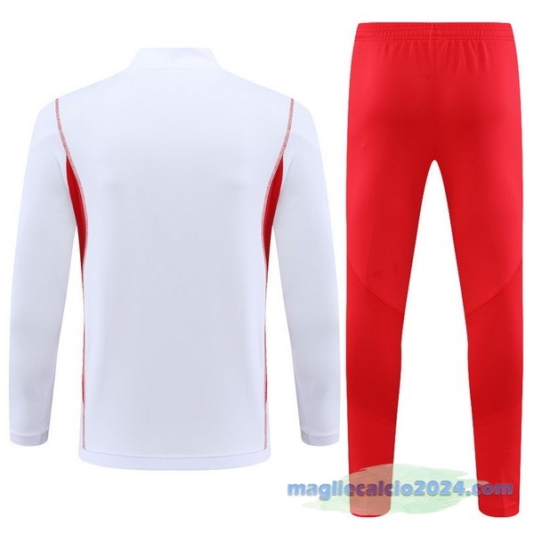 Set Completo Sudadera Formazione Flamengo 2023 2024 Bianco I Rosso Poco Prezzo