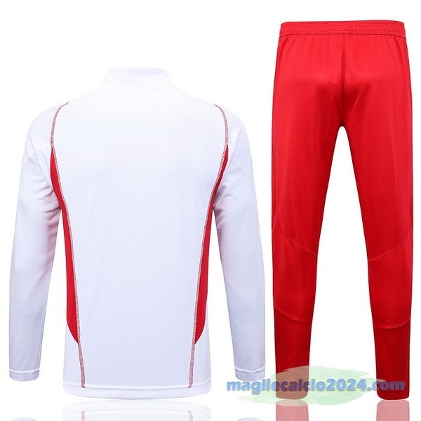 Set Completo Sudadera Formazione Flamengo 2023 2024 Bianco Rosso Poco Prezzo