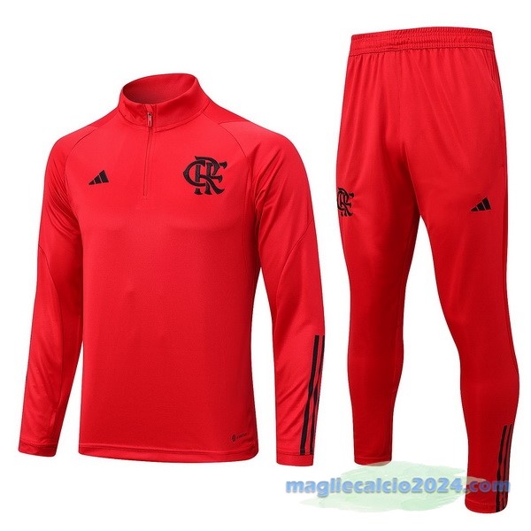 Set Completo Sudadera Formazione Flamengo 2023 2024 Rosso Poco Prezzo