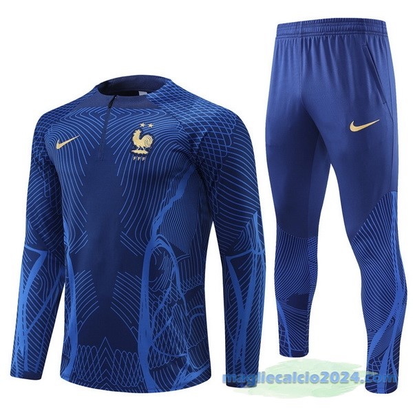 Set Completo Sudadera Formazione Francia 2022 Azul I Navy Poco Prezzo