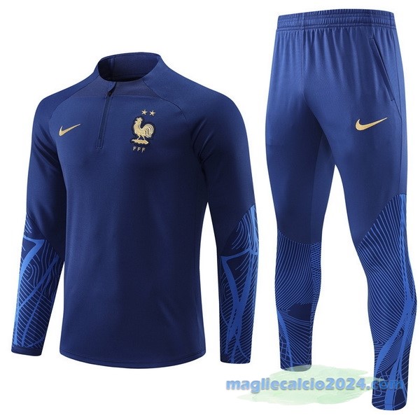Set Completo Sudadera Formazione Francia 2022 Azul Navy Poco Prezzo