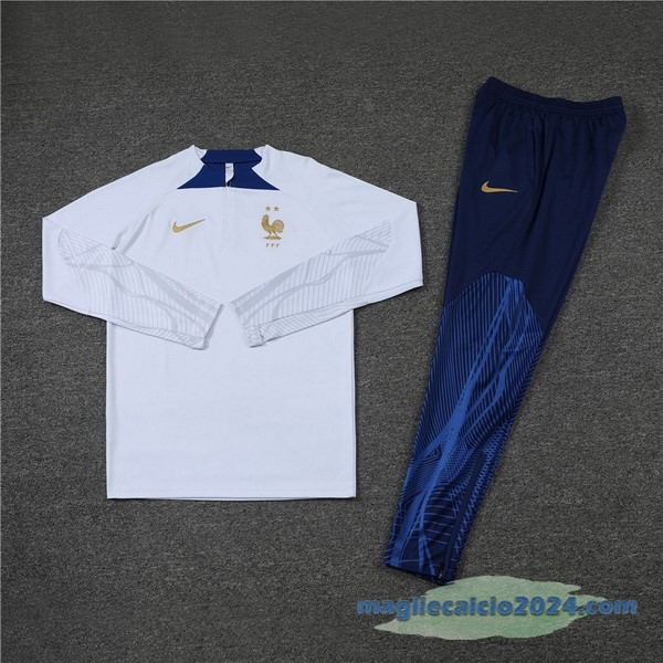 Set Completo Sudadera Formazione Francia 2022 Bianco II Azul Poco Prezzo