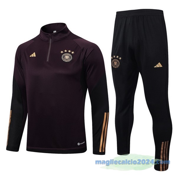 Set Completo Sudadera Formazione Germania 2022 Borgogna Nero Poco Prezzo