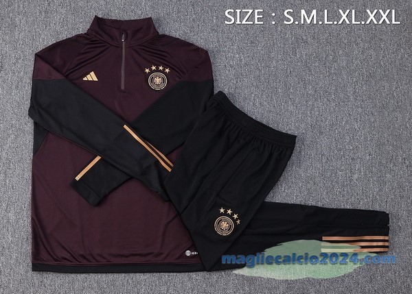 Set Completo Sudadera Formazione Germania 2022 Borgogna Nero Poco Prezzo
