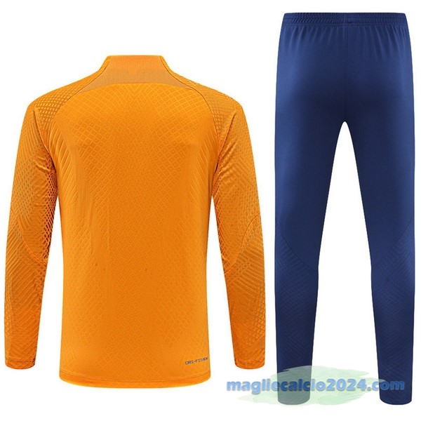 Set Completo Sudadera Formazione Giocatori Bambino Barcelona 2022 2023 Giallo Azul Poco Prezzo