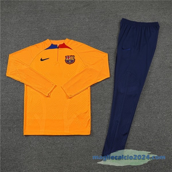 Set Completo Sudadera Formazione Giocatori Bambino Barcelona 2022 2023 Giallo Azul Poco Prezzo