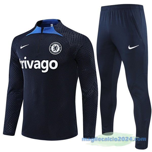 Set Completo Sudadera Formazione Giocatori Bambino Chelsea 2022 2023 Azul Navy Poco Prezzo