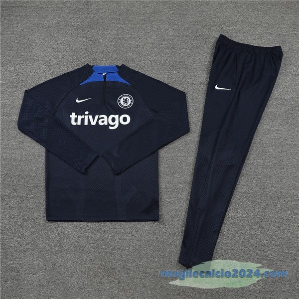 Set Completo Sudadera Formazione Giocatori Bambino Chelsea 2022 2023 Azul Navy Poco Prezzo