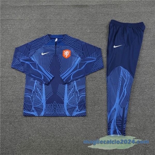 Set Completo Sudadera Formazione Giocatori Bambino Paesi Bassi 2022 III Azul Poco Prezzo
