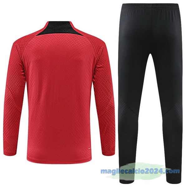 Set Completo Sudadera Formazione Giocatori Bambino Paris Saint Germain 2022 2023 Rosso Nero Poco Prezzo