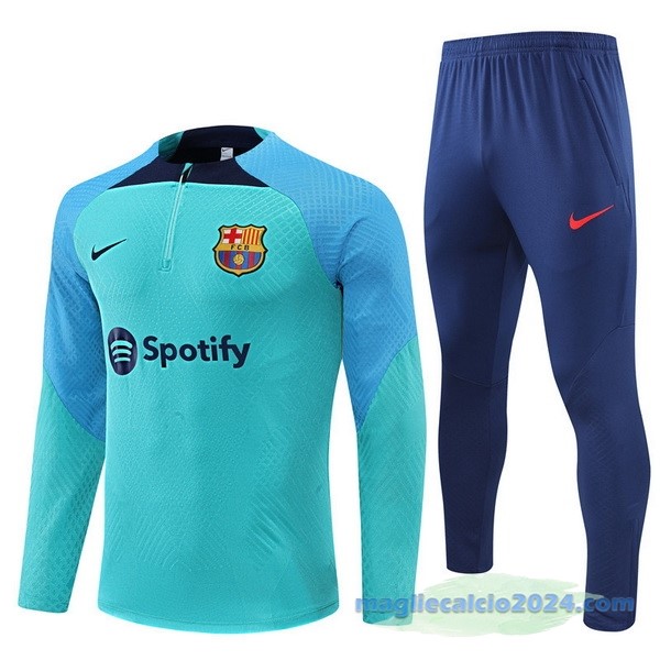 Set Completo Sudadera Formazione Giocatori Barcelona 2022 2023 Azul II Verde Poco Prezzo