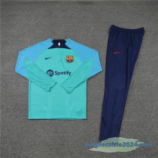 Set Completo Sudadera Formazione Giocatori Barcelona 2022 2023 Azul II Verde Poco Prezzo