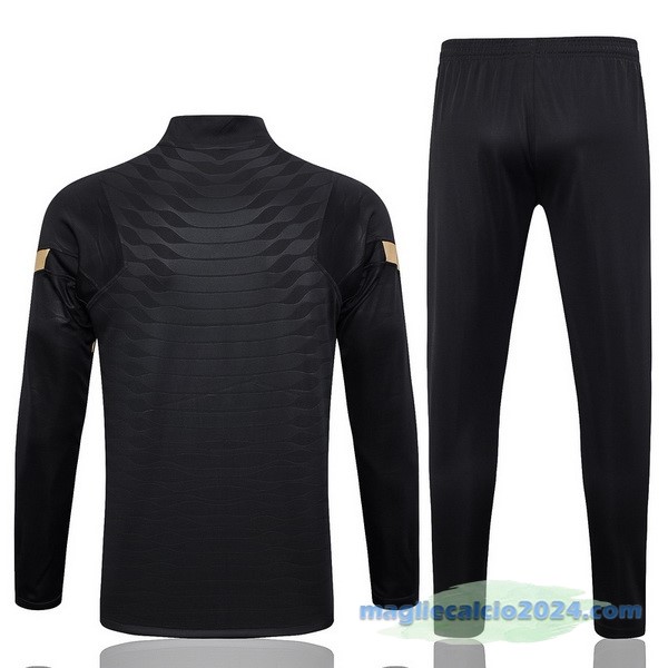 Set Completo Sudadera Formazione Giocatori Barcelona 2023 2024 Nero Giallo Poco Prezzo